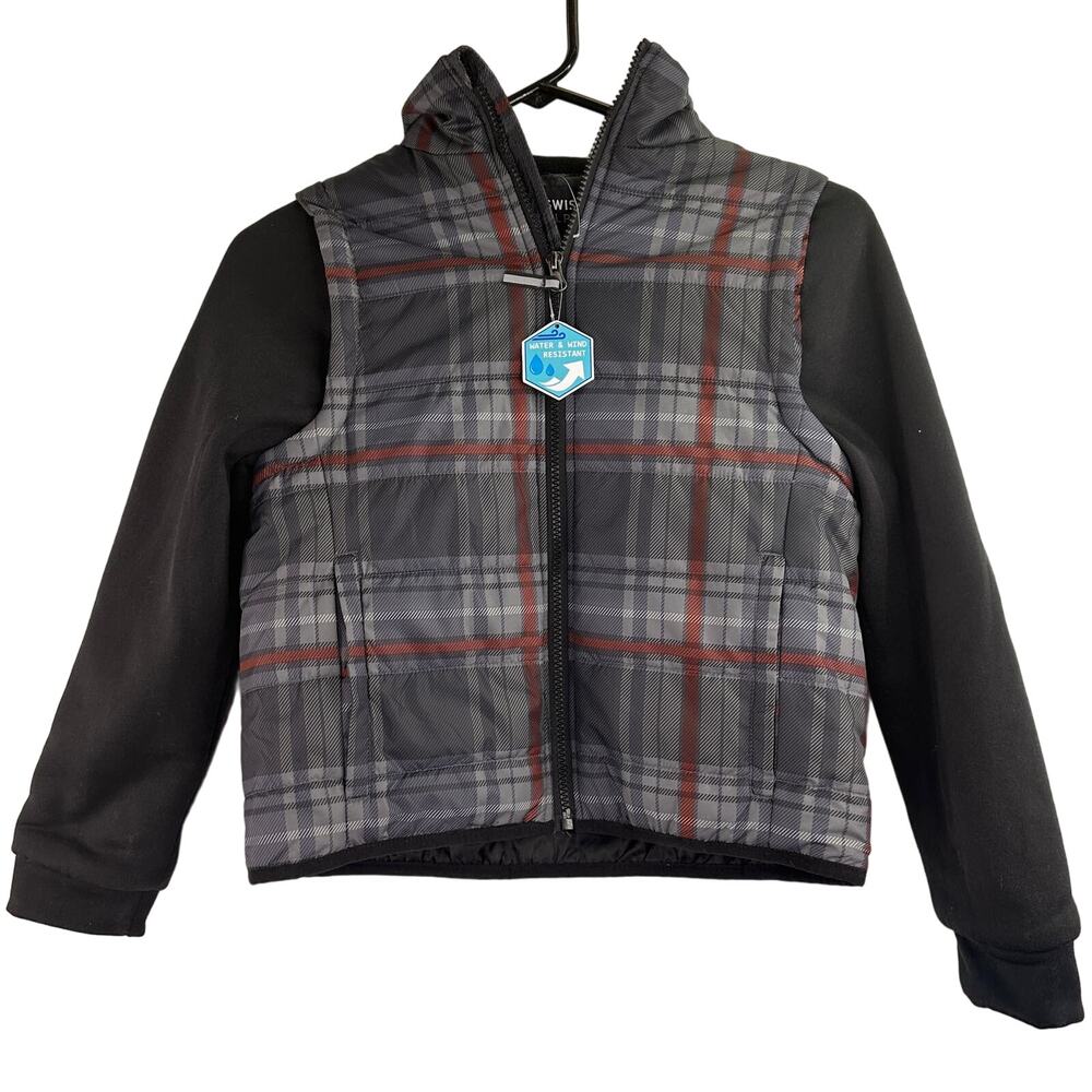 Swiss Alps Boys Plaid Hooded Jacket Size Small 8 New with tags